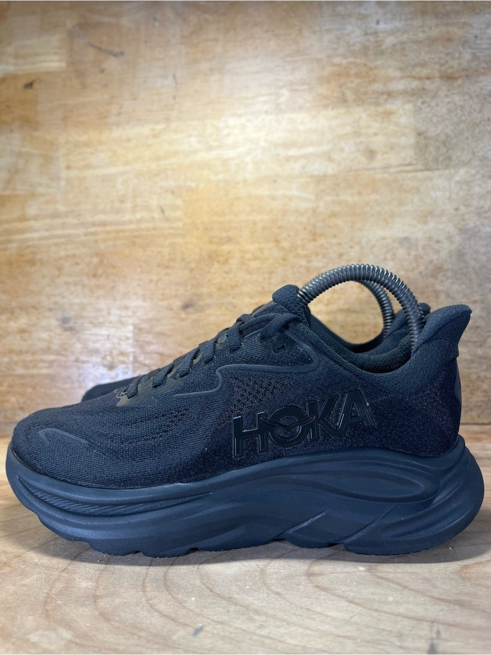 NEW Hoka One One Clifton 10 Womens Size 6.5 Running Shoes Sneakers Triple Black - Picture 4 of 10
